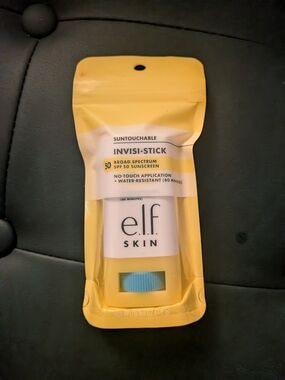 ELF Skin Invisi-Stick SPF 50 Sunscreen - Yellow Packaging, White Stick